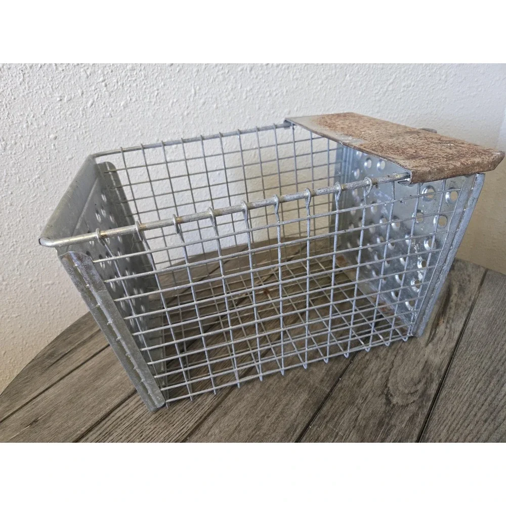 Vintage Kaspar Metal Wire Gym Locker Basket Rustic Primitive Farmhouse Cottage